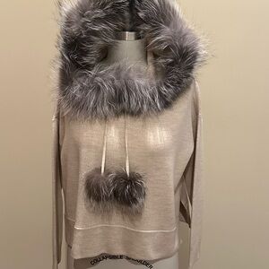 Alice + Olivia Hoodie with fur trim new w/o tags size S